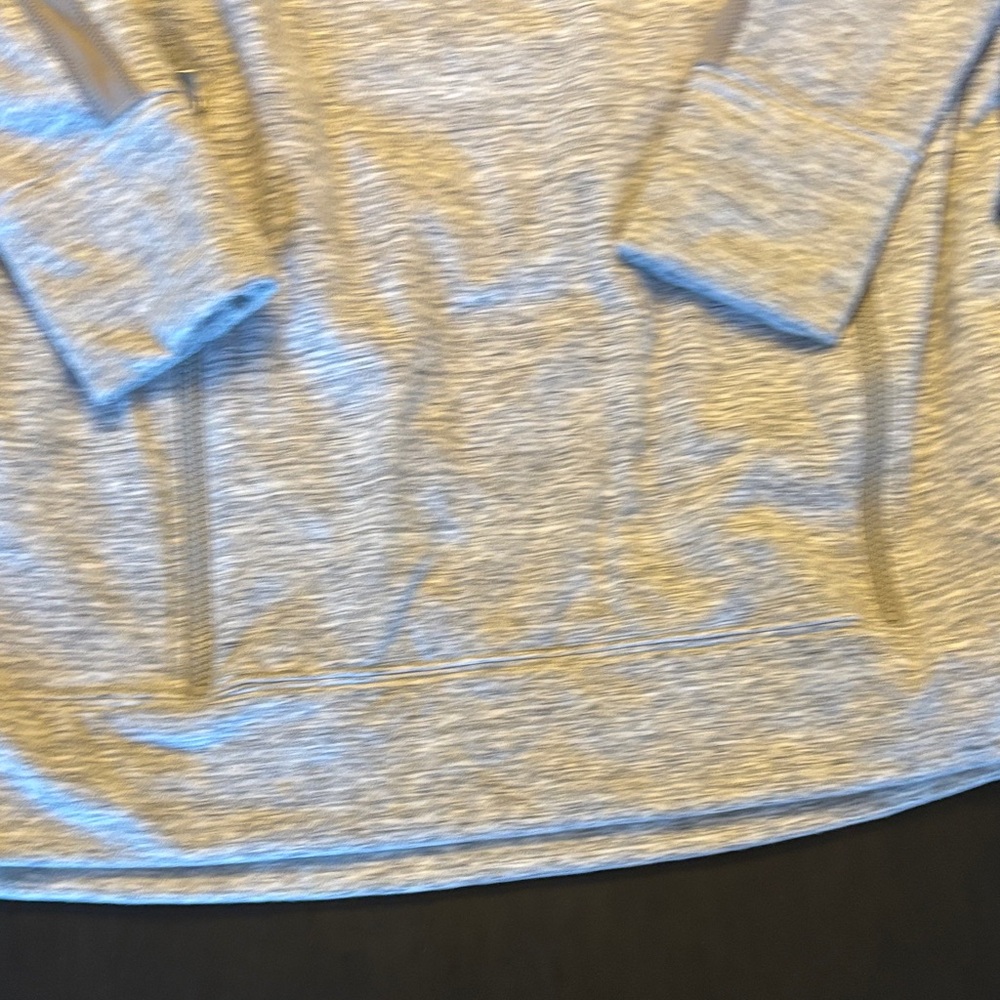 Athleta Light Gray Pullover Hoodie Sweatshirt Dress with Cowl Neck Large Petite - Picture 8 of 13